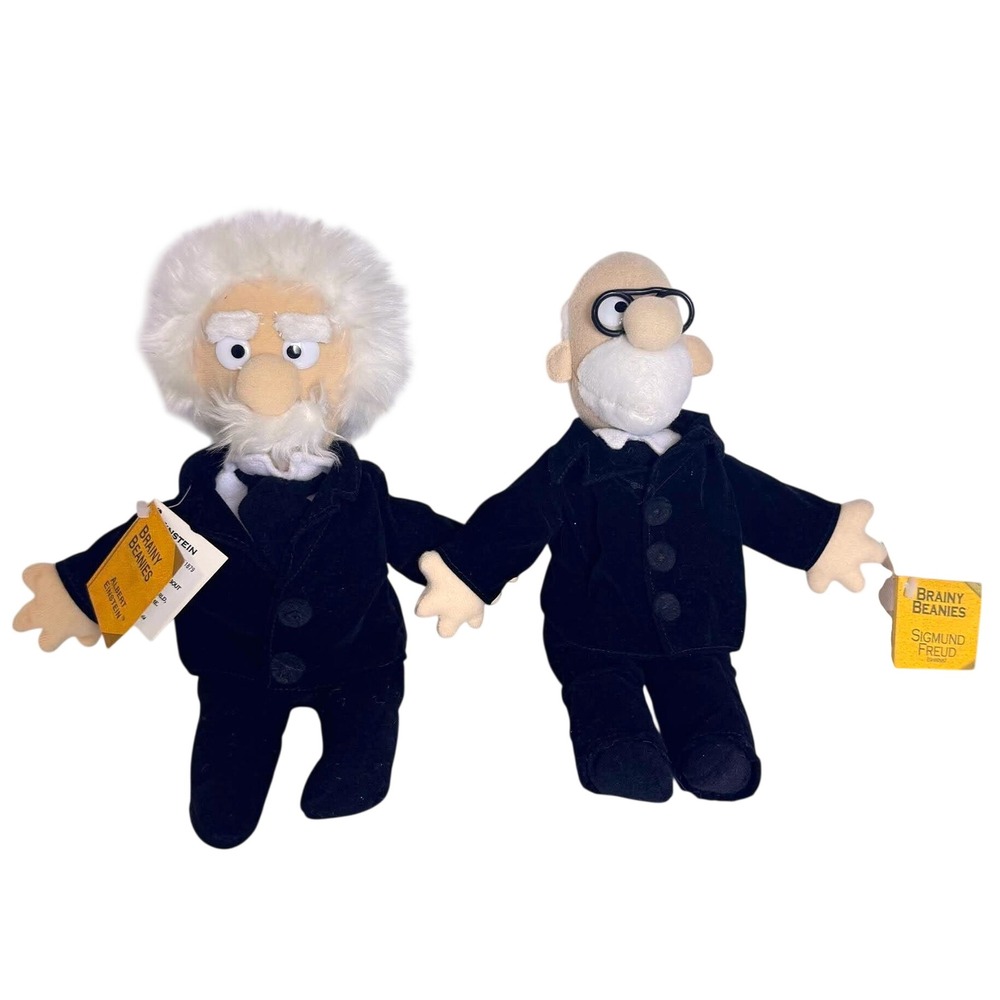 Unemployed Philosophers Guild Brainy Beanies Einstein & Freud Plush Set 1998